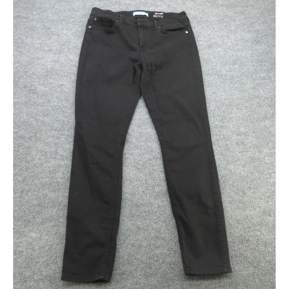 7 For All Mankind Womens Ankle Skinny Fit Black Stretch Denim Jeans 30